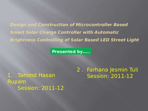 (PPT) Design and Construction of Microcontroller Based Smart Solar ...