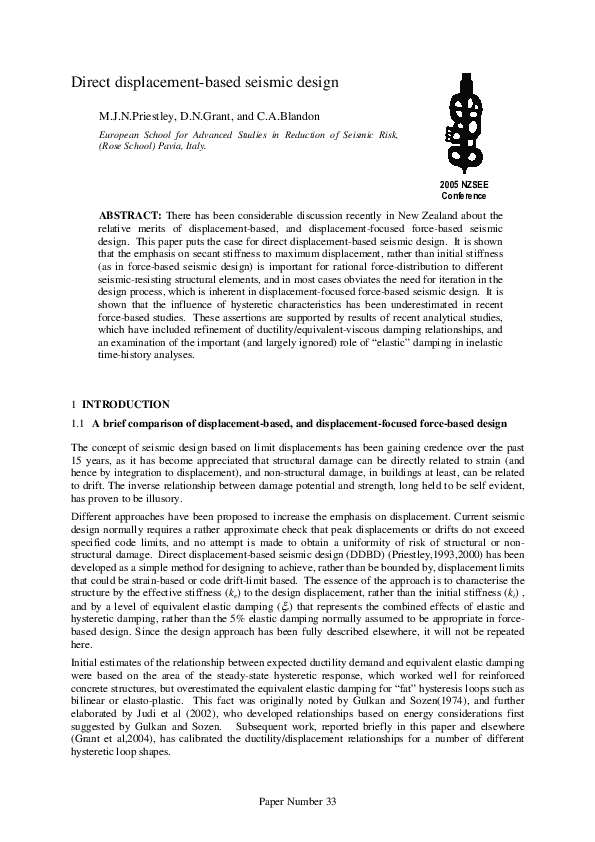 (PDF) Direct displacement-based seismic design