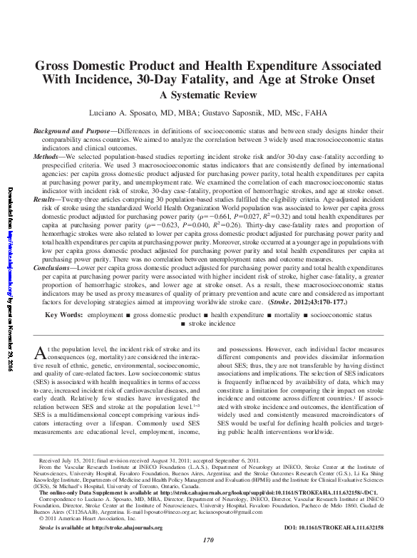 (PDF) Gross Domestic Product and Health Expenditure Associated With ...