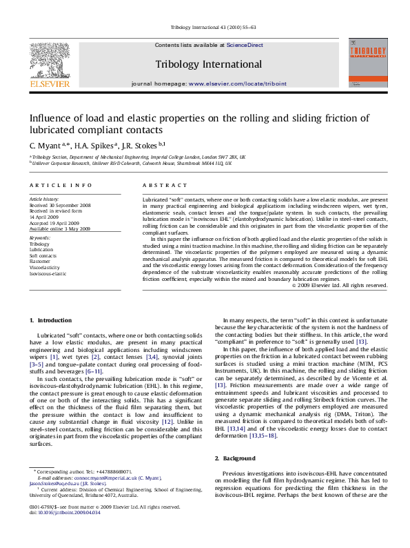 (PDF) Influence of load and elastic properties on the rolling and ...