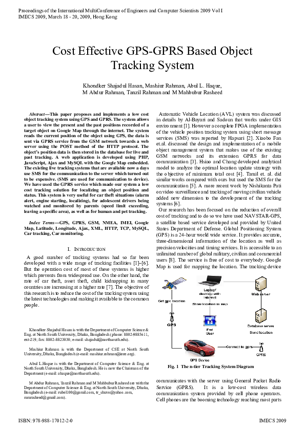 (PDF) Cost Effective GPSGPRS Based Object Tracking System Md