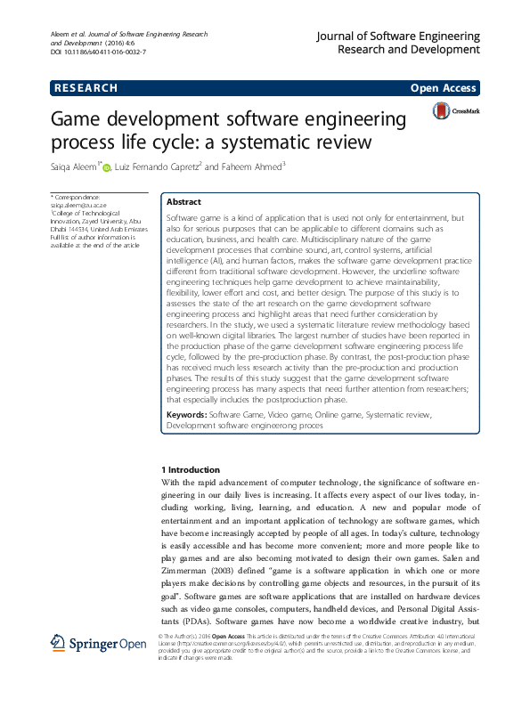 (PDF) Game development software engineering process life cycle: a ...