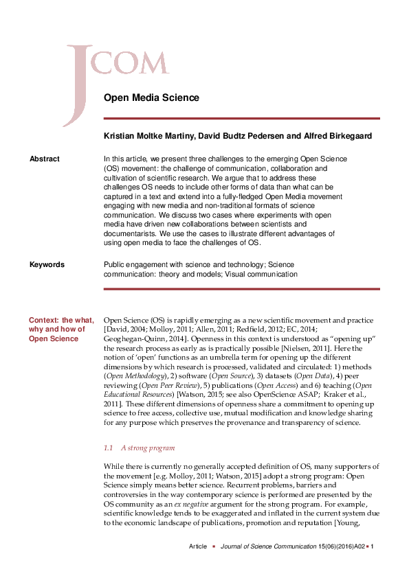 (PDF) Open Media Science