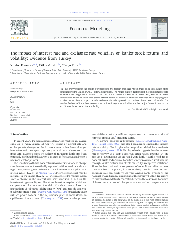 (PDF) The impact of interest rate and exchange rate volatility on banks ...
