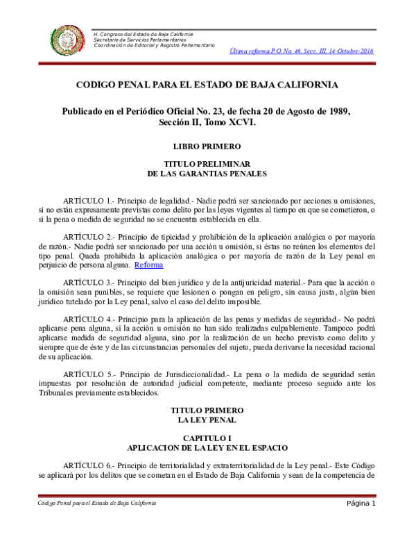 (DOC) Codigo penal de BC