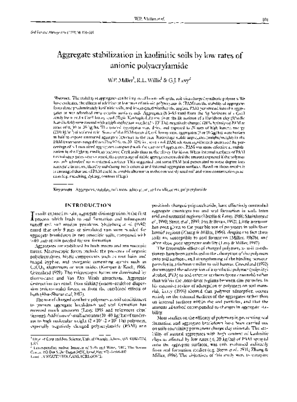 (PDF) Aggregate stabilization in kaolinitic soils by low rates of ...