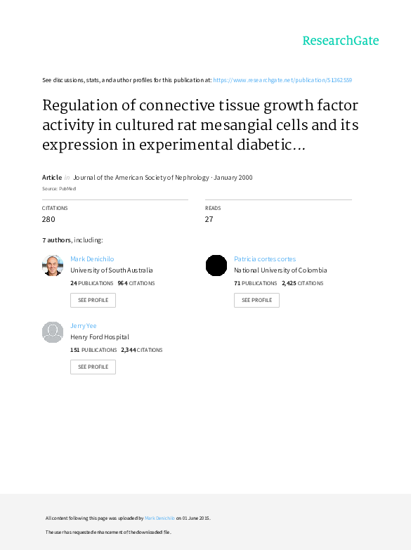 (PDF) Regulation of connective tissue growth factor 2 expression in ...