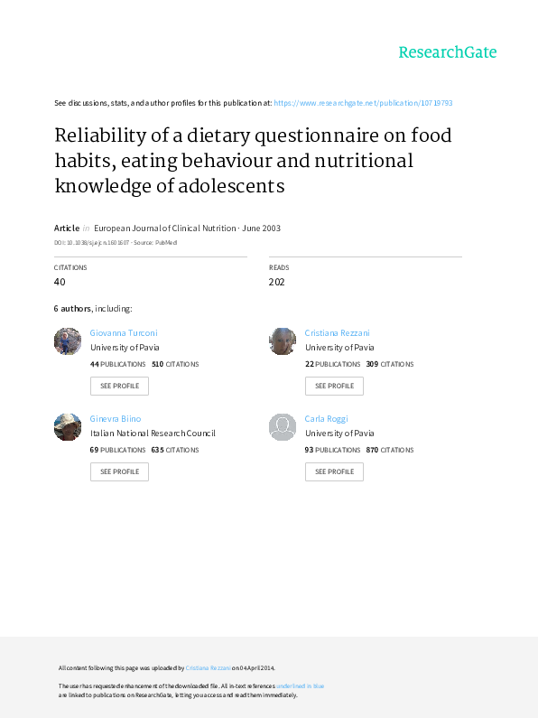 Eating habits example picture