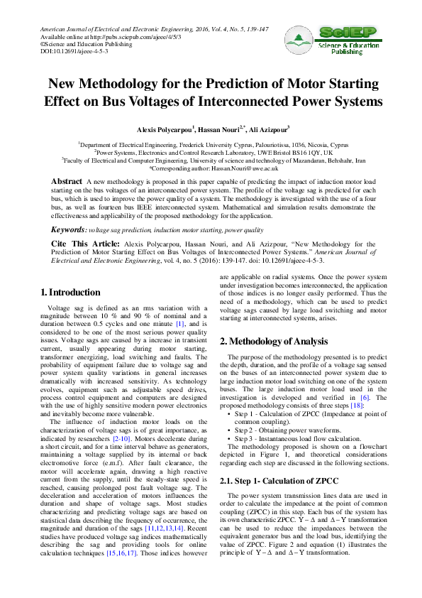 (PDF) New Methodology for the Prediction of Motor Starting Effect on ...