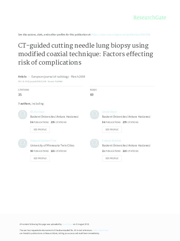 (PDF) CT-guided cutting needle lung biopsy using modified coaxial ...
