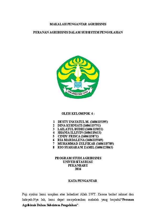 Contoh Makalah Subsistem Agribisnis Makalah Lengkap Contoh Makalah Subsistem Agribisnis Makalah Lengkap