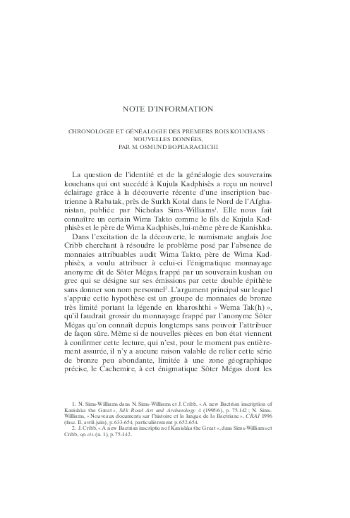 (PDF) Les premiers souverains kouchans