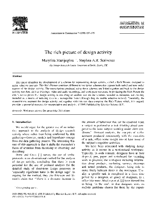 (PDF) The rich picture of design activity