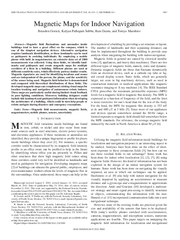 (PDF) Magnetic Maps for Indoor Navigation