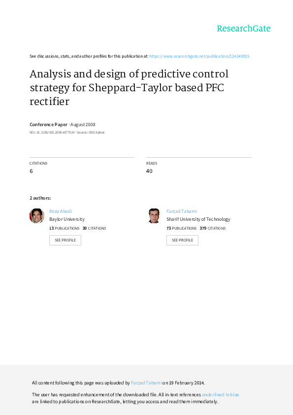 (PDF) Analysis and design of predictive control strategy for Sheppard ...