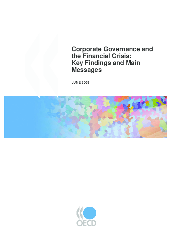(PDF) Corporate Governance and the Financial Crisis: Key Findings and ...
