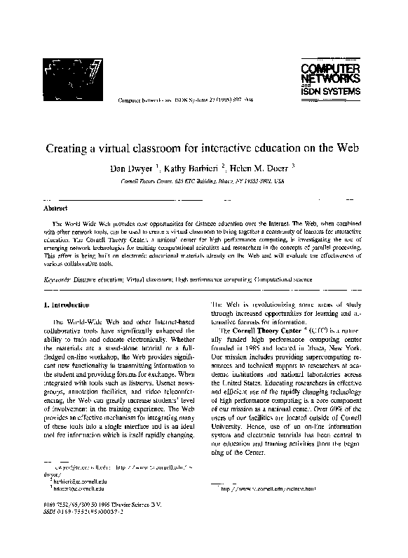 (PDF) Creating a Virtual Classroom for Interactive Education on the Web