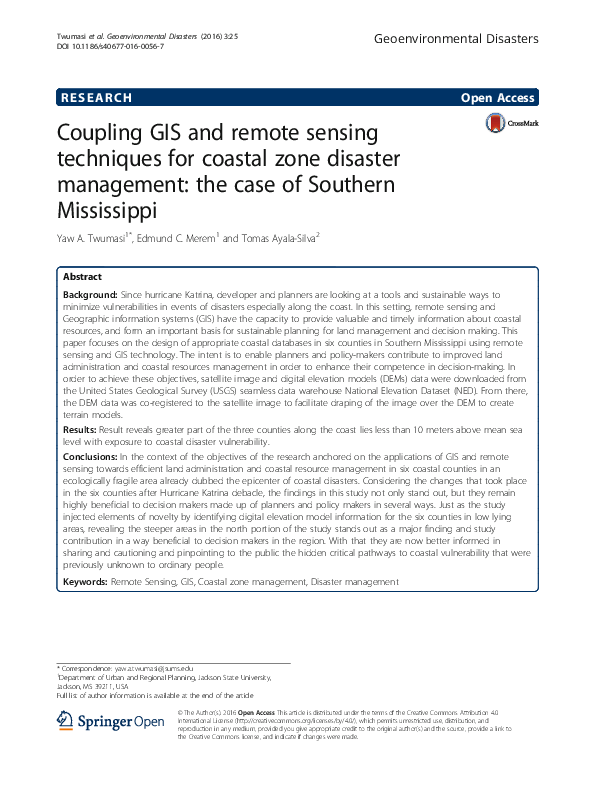 (PDF) Coupling GIS and remote sensing techniques for coastal zone ...