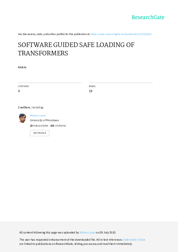 (PDF) Software Guided Safe Loading of Transformers