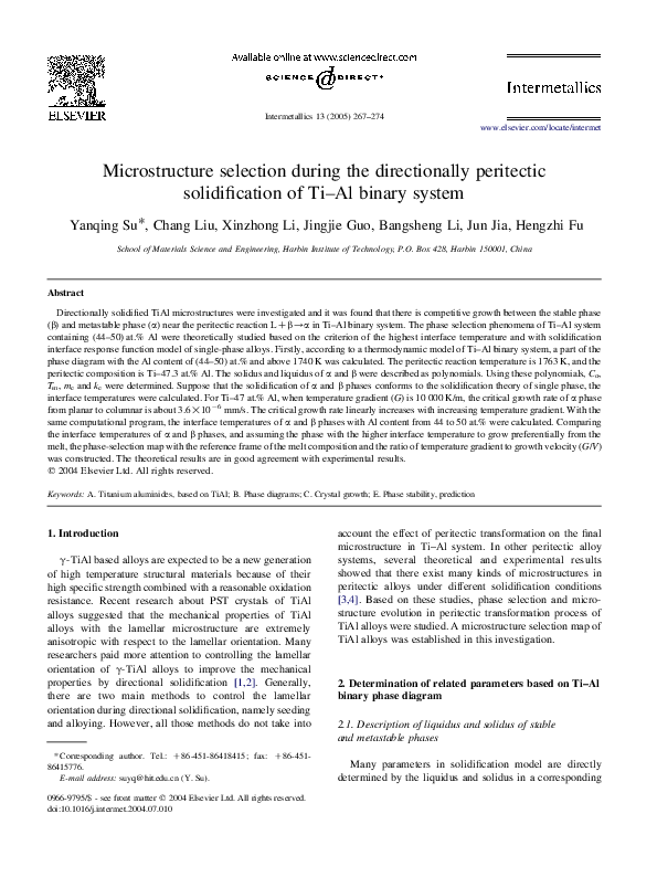 (PDF) Microstructure selection during directional solidification and ...