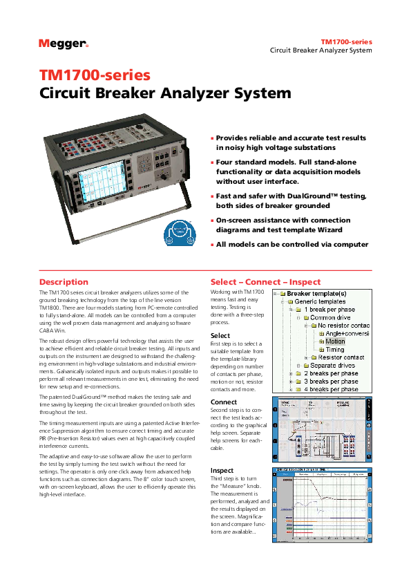 (PDF) TM1700series Circuit Breaker Analyzer System javier rodriguez