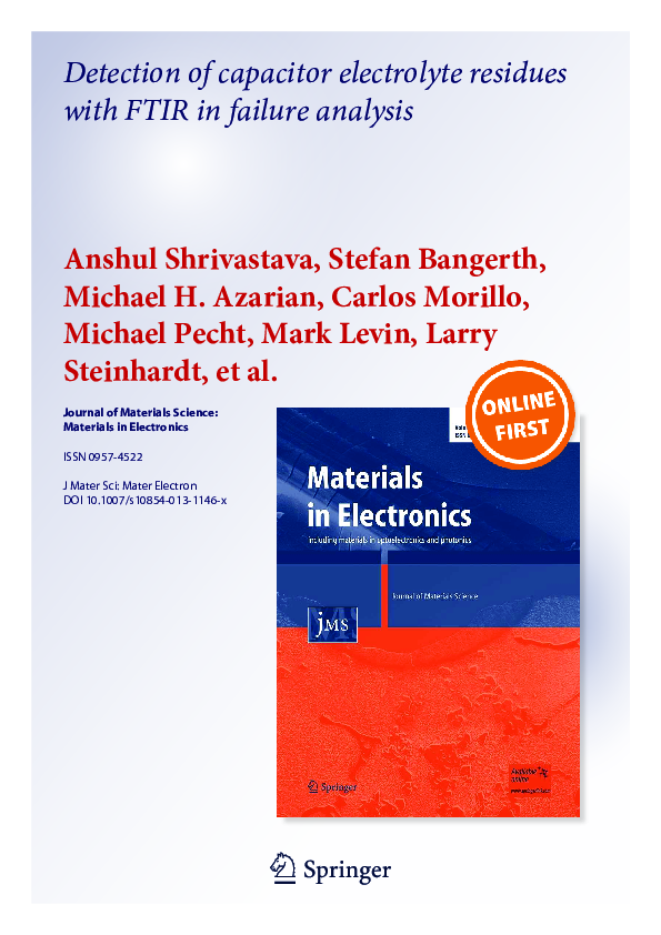 (PDF) Detection of capacitor electrolyte residues with FTIR in failure