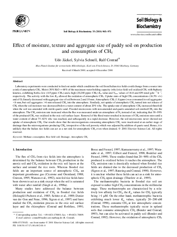 (PDF) Effect of moisture, texture and aggregate size of paddy soil on ...