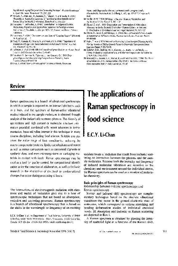 applications of spectroscopy in food industry