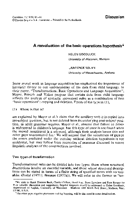 (PDF) A reevaluation of the basic operations hypothesis