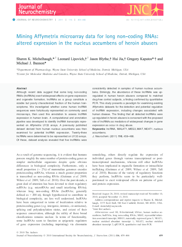 (PDF) Mining Affymetrix microarray data for long non‐coding RNAs ...