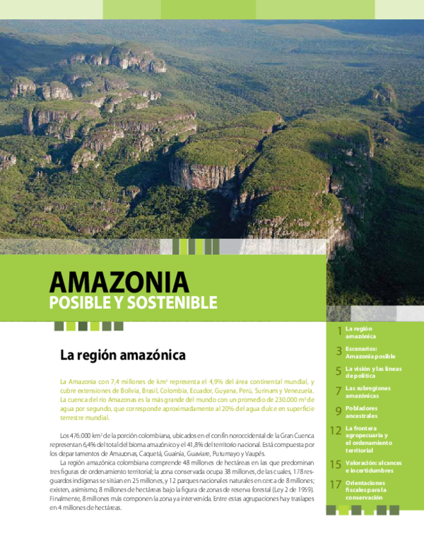 (PDF) La región amazónica Escenarios: Amazonia posible