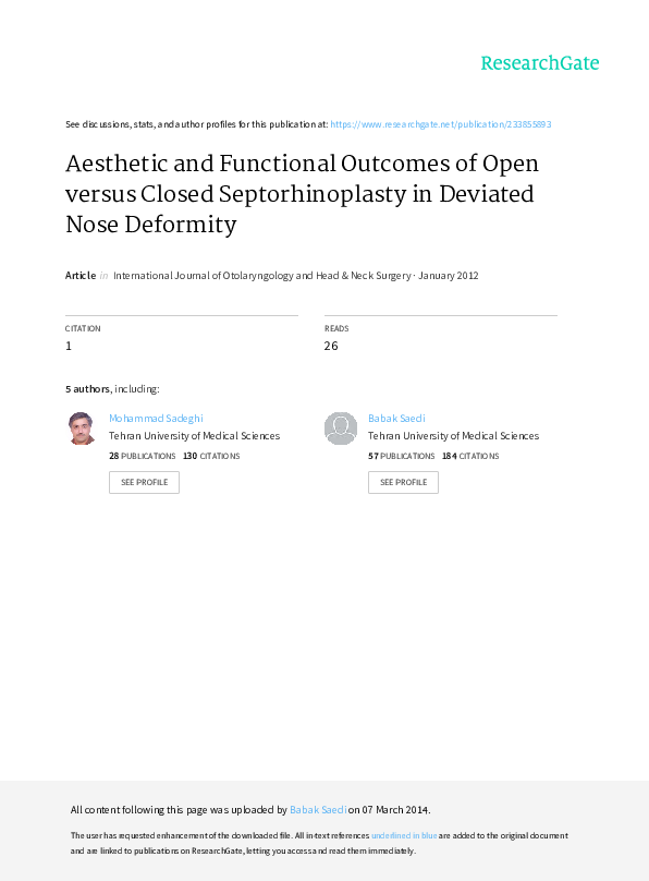 (PDF) Aesthetic and Functional of Open versus Closed