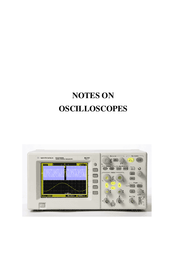 (PDF) Notes On Oscilloscopes