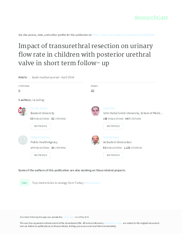(PDF) Impact of transurethral resection on urinary flow rate in ...