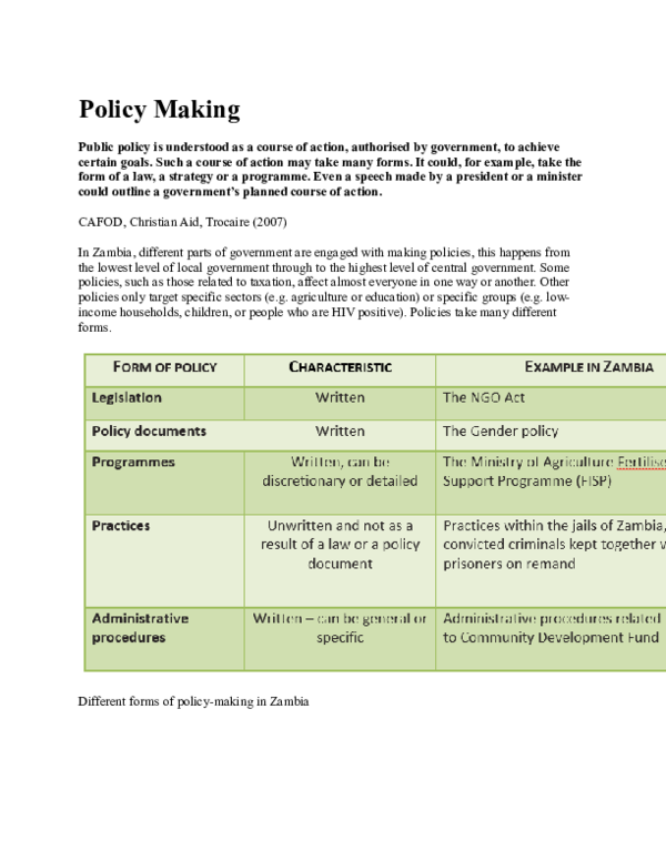 (DOC) Policy Making