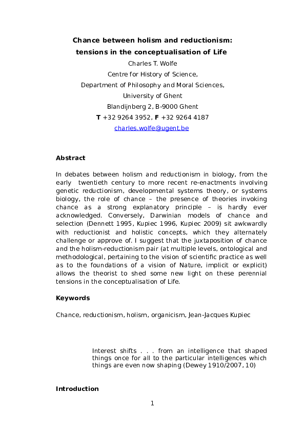 Reductionism vs holism evaluation image