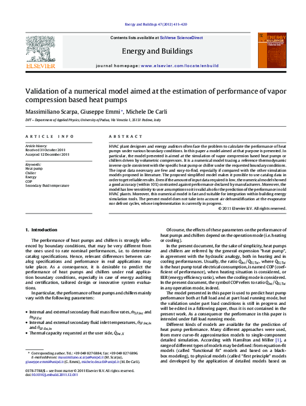 (PDF) Validation of a Numerical Model Aimed at the Estimation of ...