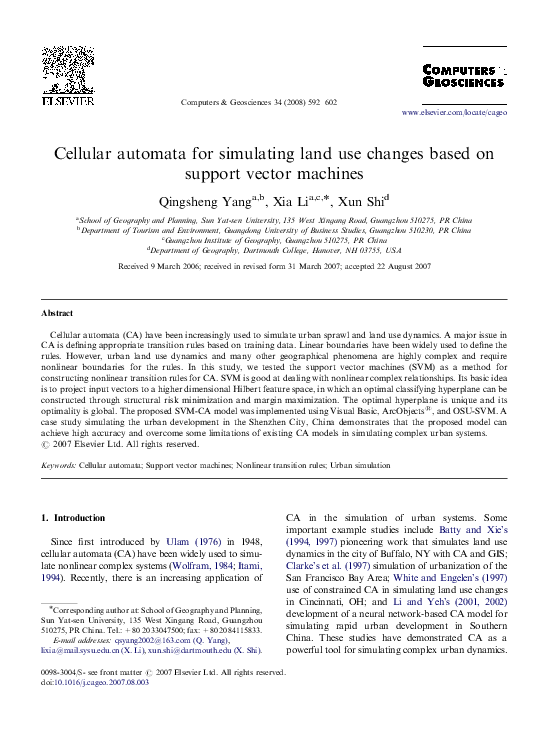 (PDF) Cellular automata for simulating land use changes based on ...