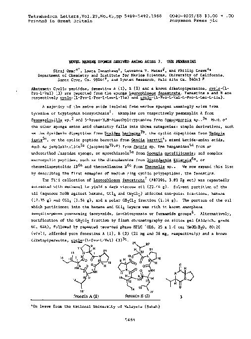 (PDF) Novel marine sponge derived amino acids 7. The fenestins