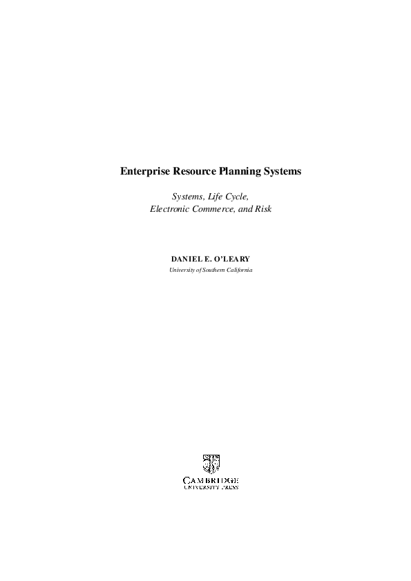 (PDF) Enterprise Resource Planning Systems: Systems