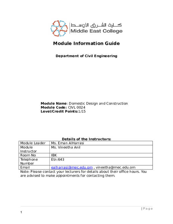 (DOC) Module Information Guide