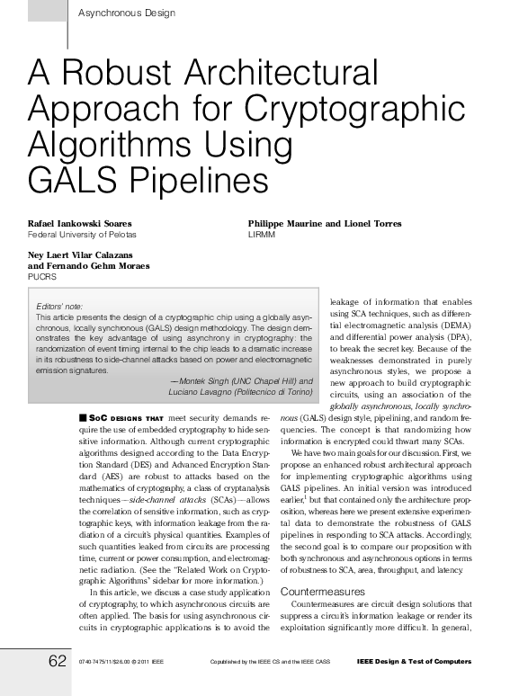 (PDF) A Robust Architectural Approach for Cryptographic Algorithms ...