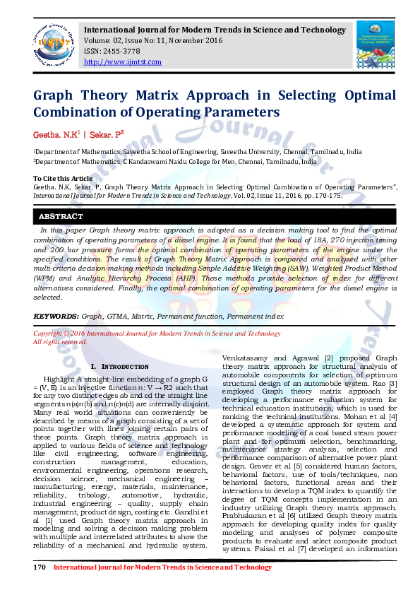 (PDF) Graph Theory Matrix Approach in Selecting Optimal Combination of ...