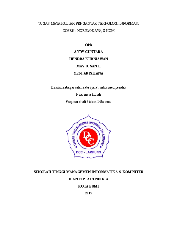 Doc Tugas Pengantart Teknologi Informasi Hendra Kurniawan Academia Edu