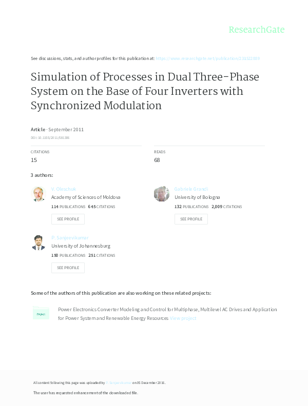 (PDF) Simulation of Processes in Dual Three-Phase System on the Base of ...