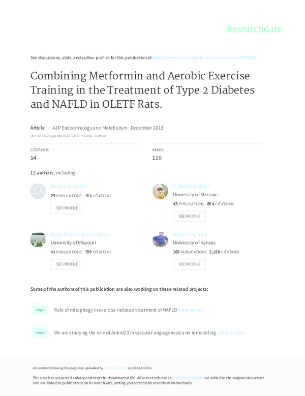 (PDF) Combining metformin and aerobic exercise training in the ...