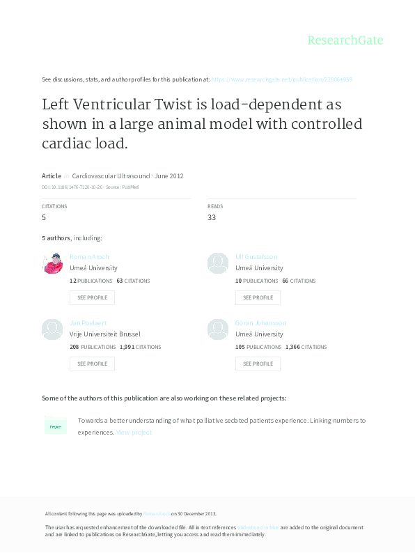 (PDF) Left ventricular twist is load-dependent as shown in a large ...