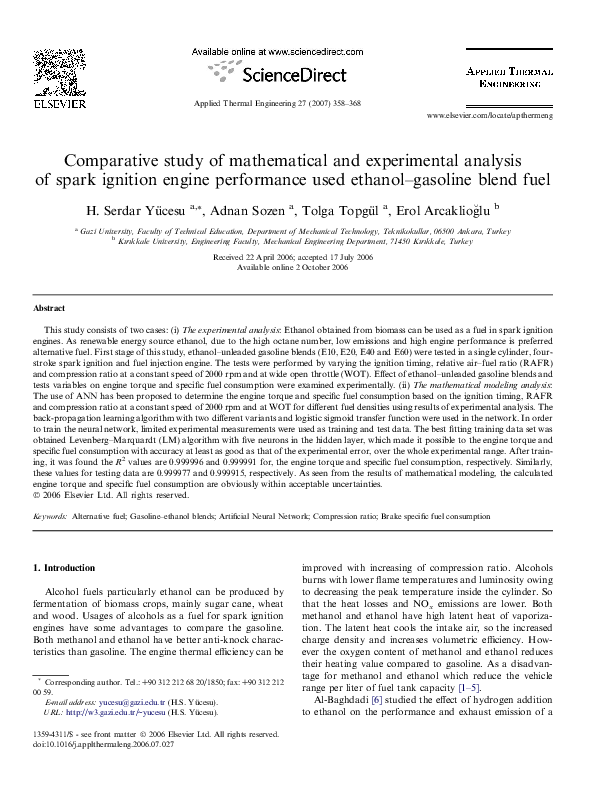 (PDF) Comparative study of mathematical and experimental analysis of ...