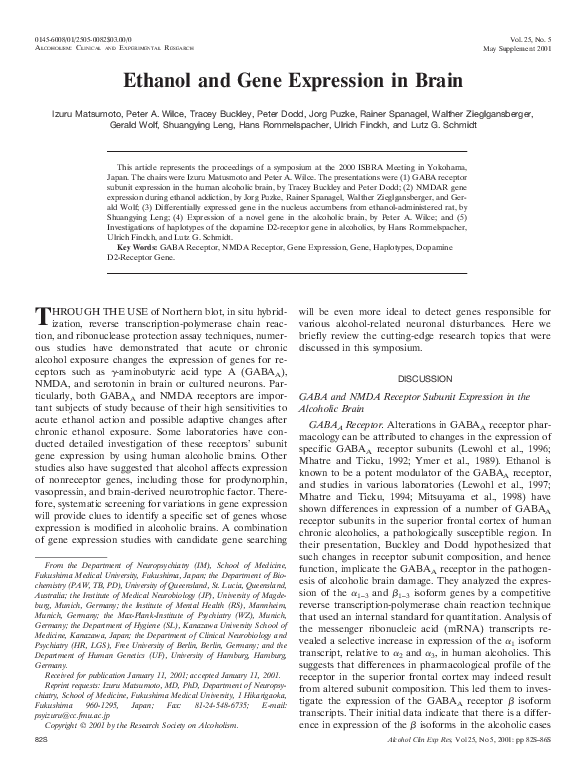 (PDF) Ethanol and Gene Expression in Brain