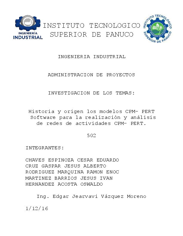 (PDF) Historia y origen los modelos CPM- PERT Software para la ...